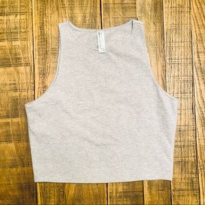 American Apparel Cotton Spandex Crop Tank Top Grey